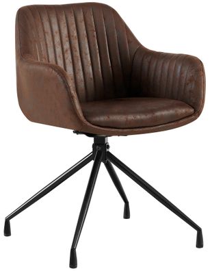 Esszimmerstuhl MILON Kunstleder Dunkelbraun 58x58x81 cm Essst?hle Esszimmerst?hle