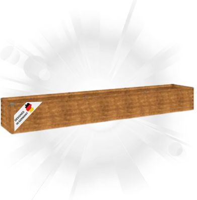 Hochbeet Cortenstahl AKSEL unten offen Hochbeet Metall Pflanzenbeet Metall Gartenbeet