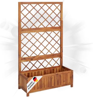 Pflanzkasten Spalier WELA Akazienholz massiv 150x85x38cm Spalier Blumenkasten