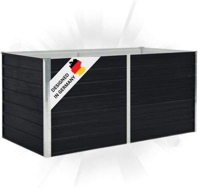 Hochbeet f?r Garten OSKAR Anthrazit 160x80x45cm Verzinkter Stahl Hochbeet Metall