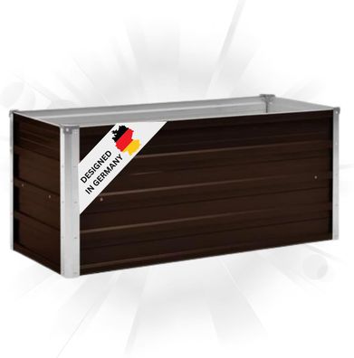 Hochbeet f?r Garten OSKAR Braun 100x40x45cm Verzinkter Stahl Hochbeet Metall