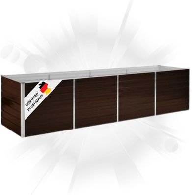 Hochbeet f?r Garten OSKAR Braun 320x80x77cm Verzinkter Stahl Hochbeet Metall