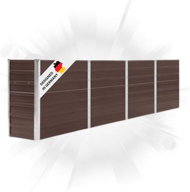 Hochbeet f?r Garten OSKAR Braun 320x40x77cm Verzinkter Stahl Hochbeet Metall