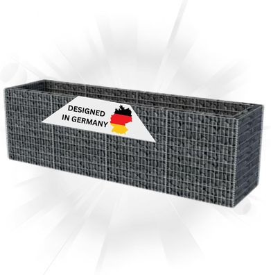 Gabionen Hochbeet ROON Stahl 360?90?100cm Steinkorb Gabionengitter Ziergabione