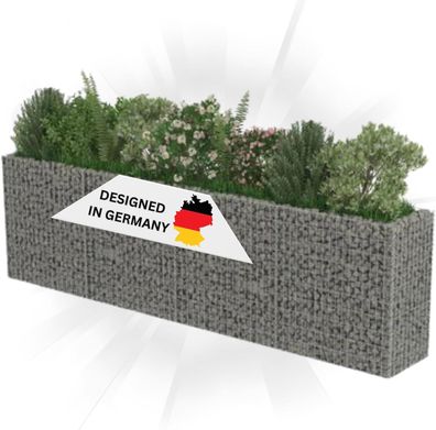 Gabionen Hochbeet ROON Stahl 360x50x100cm Steinkorb Gabionengitter Ziergabione