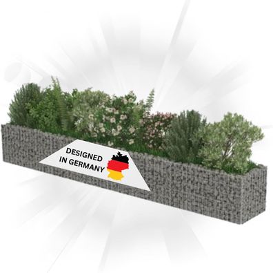 Gabionen Hochbeet ROON Stahl 360x50x50cm Steinkorb Gabionengitter Ziergabione