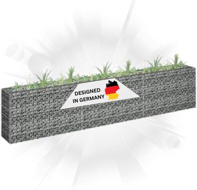 Gabionen Hochbeet ROON Stahl 270x30x60cm Steinkorb Gabionengitter Ziergabione