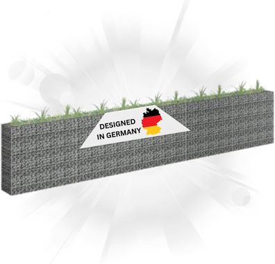 Gabionen Hochbeet ROON Stahl 450x30x90cm Steinkorb Gabionengitter Ziergabione