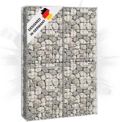 Gabionens?ule Steins?ule MISA Stahl f?r Au?enbereich 150x100x30cm Steinkorb