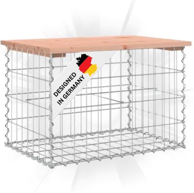 Gartenbank Gabionen BIKS Stahl 63x44x42cm Massivholz Douglasie Gabionenbank