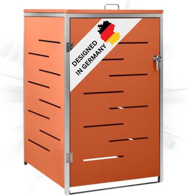 1er M?lltonnenbox JAGU Edelstahl Orange 115x69x77,5cm M?lltonnenverkleidung f?r 1