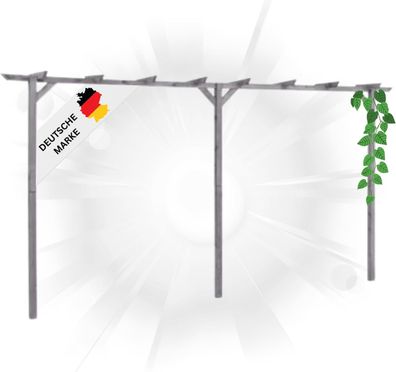 Pergola Holz LURV Grau 4x2m Kiefernholz Rankhilfe Pergola Holz Bausatz freistehend