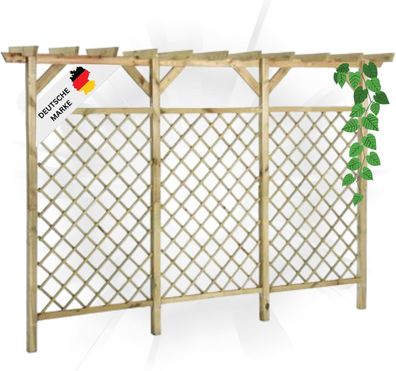 Pergola Holz GITTO 3x2m Kiefernholz Rankhilfe Pergola Holz Bausatz freistehend