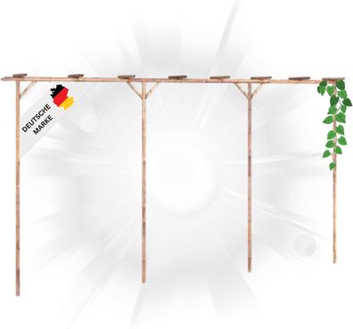 Pergola Holz BAMBO 3,85x2m Bambus Rankhilfe Pergola Holz Bausatz freistehend