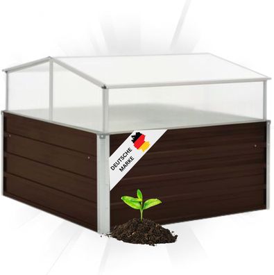 Garten Gew?chshaus klein LINA braun Stahl HxBxT 85x100x100cm Treibhaus Tomatenhaus