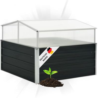 Garten Gew?chshaus klein LINA anthrazit Stahl HxBxT 77x100x100cm Treibhaus