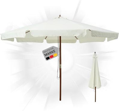 Sonnenschirm Holz PAUL Sandwei?HxB 254x330cm Sonnenschirm 330 cm Kurbelschirm