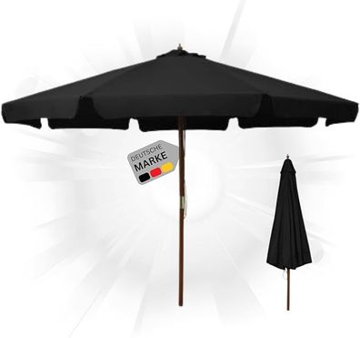 Sonnenschirm Holz PAUL SchwarzHxB 254x330cm Sonnenschirm 330 cm Kurbelschirm
