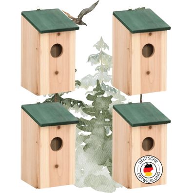 Vogelhaus zum Aufh?ngen 4er Set Nistkasten f?r Wildv?gel Vogelvilla Holz