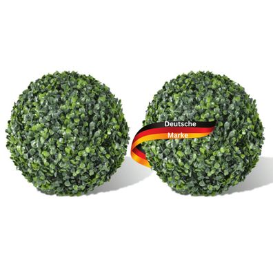 Buchsbaum K?nstlich 2er Set 35cm Gr?n Buchsbaumkugeln Formschnitt Kunstpflanze
