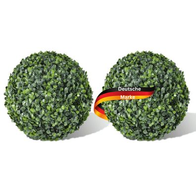 Buchsbaum K?nstlich 2er Set 27cm Gr?n Buchsbaumkugeln Formschnitt Kunstpflanze