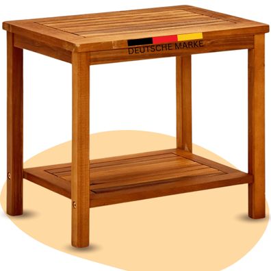 Beistelltisch Holz EMMI Massivholz 50x35x45cm Couchtisch Akazie Beistelltisch Couch