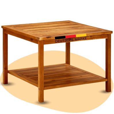 Beistelltisch Holz EMMI Massivholz 60x60x45cm Couchtisch Akazie Beistelltisch Couch