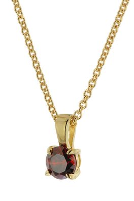 trendor Schmuck Damen-Halskette 925 Silber Vergoldet mit Granatrotem Zirkonia 21950