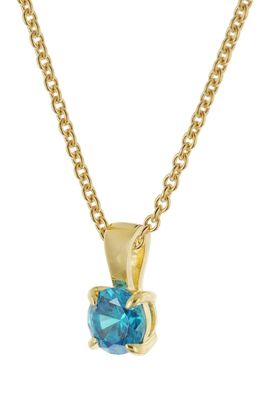 trendor Schmuck Damen-Kette 925 Silber Vergoldet mit Blauem Zirkonia-Anhänger 21956