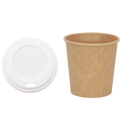 Pappbecher Braun 1000 St?ck Deckel 100ml Einwegbecher Getr?nkebecher Pappe Becher