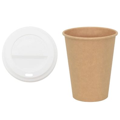 Pappbecher Braun 1000 St?ck Deckel 300ml Einwegbecher Getr?nkebecher Pappe Becher