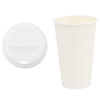 Pappbecher Wei? 1000 St?ck Deckel 400ml Einwegbecher Getr?nkebecher Pappe Becher