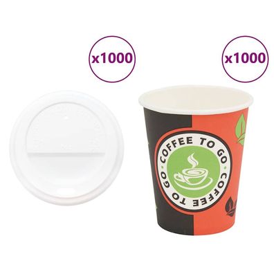 Coffee To Go Pappbecher 1000 St?ck Deckel 240ml Einwegbecher Kaffeebecher To Go