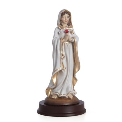 Marienfigur aus Polyresin - Heiligenfigur mit goldenen Akzenten - 14 cm hoch - religi