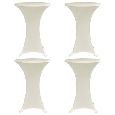 Tischhussen f?r Stehtische 4er Set AMAU Stretchhusse ?60 cm cremefarben Hussen
