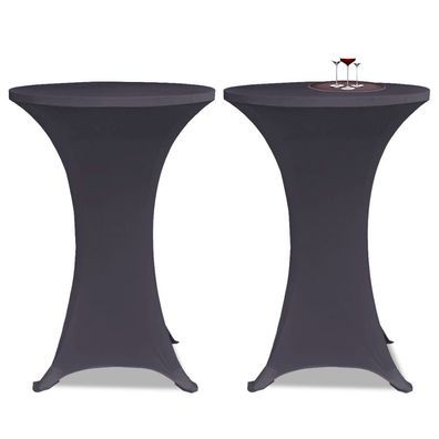 Tischhussen f?r Stehtische 2er Set AMAU Stretchhusse ?80 cm anthrazit Hussen