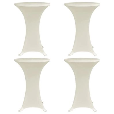 Tischhussen f?r Stehtische 4er Set AMAU Stretchhusse ?70 cm cremefarben Hussen