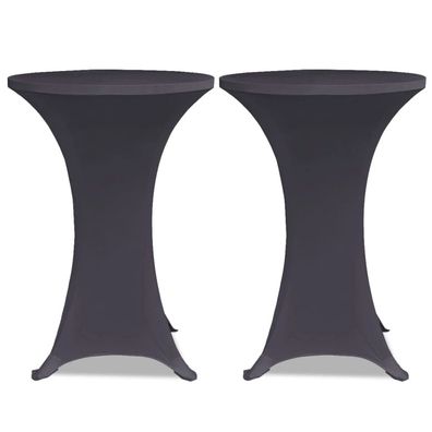 Tischhussen f?r Stehtische 2er Set AMAU Stretchhusse ?70 cm anthrazit Hussen
