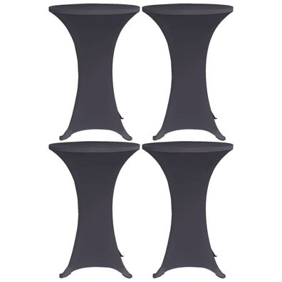 Tischhussen f?r Stehtische 4er Set AMAU Stretchhusse ?70 cm anthrazit Hussen