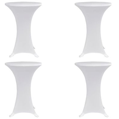 Tischhussen f?r Stehtische 4er Set AMAU Stretchhusse ?70 cm wei? Hussen elastisch