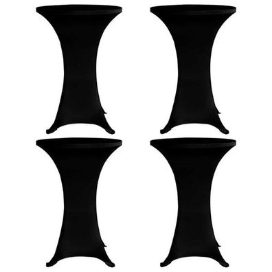 Tischhussen f?r Stehtische 4er Set AMAU Stretchhusse ?70 cm schwarz Hussen elastisch
