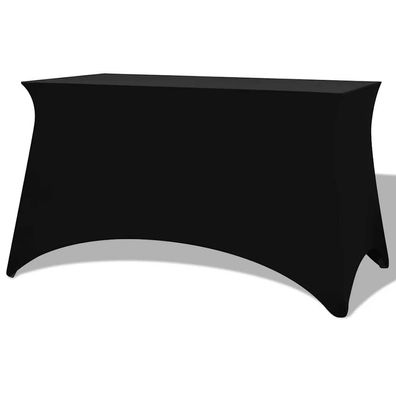 Stretch-Tischhusse 2er Set AFAU 183x76x74 cm Schwarz Hussen elastisch Stehtischhusse