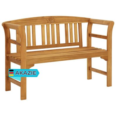 Gartenbank Holz LUNA 114 cm Massivholz Akazie Holzbank Wetterfest Sitzbank 2 Sitzer