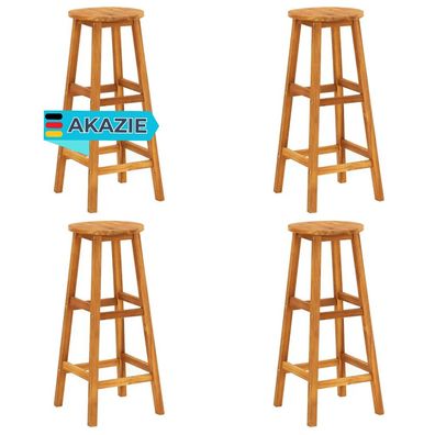 Barhocker DENI 4er Set Massivholz Akazie Barst?hle K?chenhocker Thekenhocker f?r