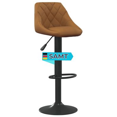 Barhocker DUKE h?henverstellbar Braun Samt Barst?hle drehbar K?chenhocker