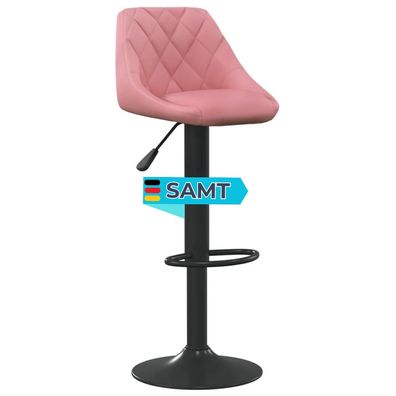 Barhocker DUKE h?henverstellbar Rosa Samt Barst?hle drehbar K?chenhocker Thekenhocker