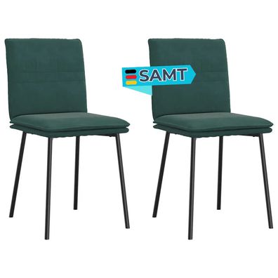 Esszimmerst?hle VERA 2er Set Dunkelgr?n Samt Polsterst?hle K?chenstuhl