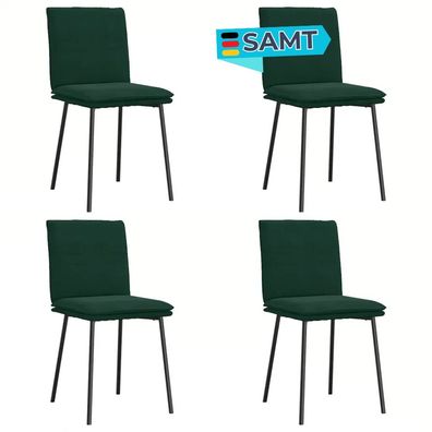 Esszimmerst?hle VERA 4er Set Dunkelgr?n Samt Polsterst?hle K?chenstuhl