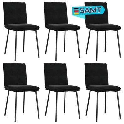 Esszimmerst?hle VERA 6er Set Schwarz Samt Polsterst?hle K?chenstuhl Wohnzimmerst?hle