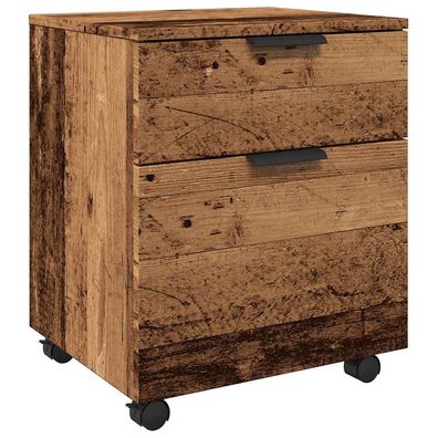 Rollcontainer MOSAB rollbar Altholz 45x38x54 cm Nachttisch Rollen Aktenschrank